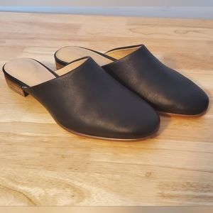 Clarks Black Leather Mules